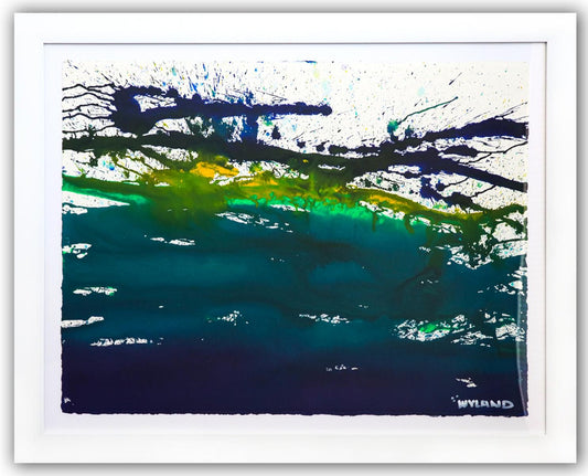 Wyland- Original Watercolor Painting on Deckle Edge Paper "Abstract"