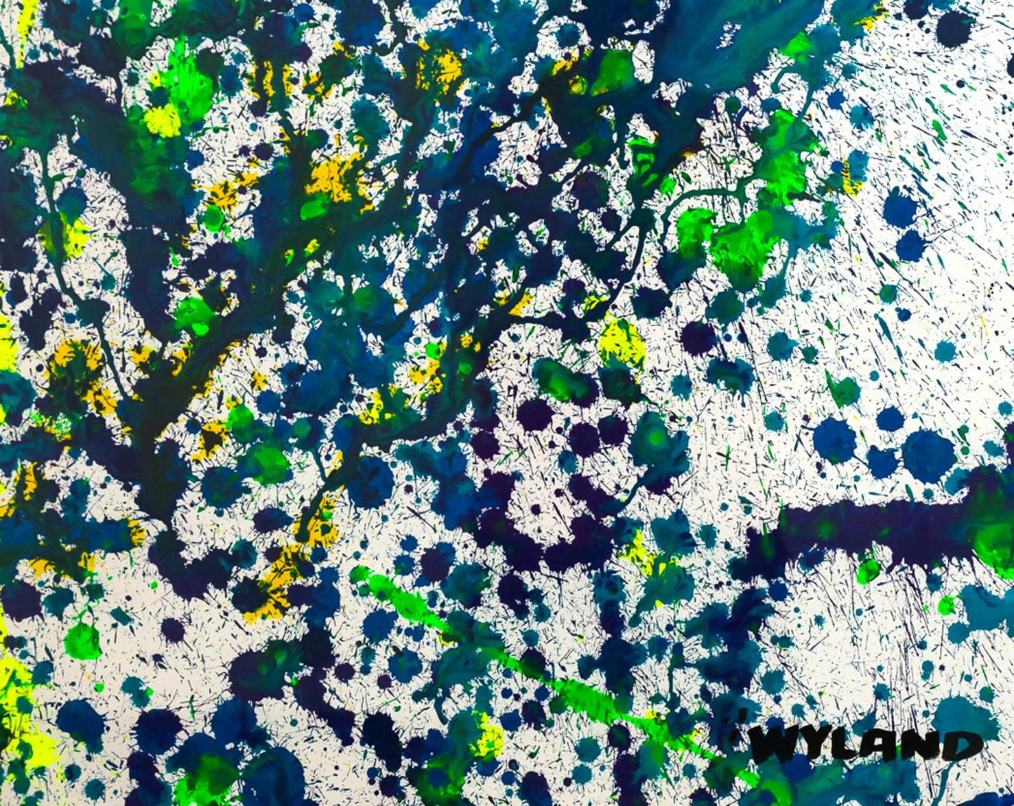 Wyland- Original Watercolor Painting on Deckle Edge Paper "Abstract Drip"