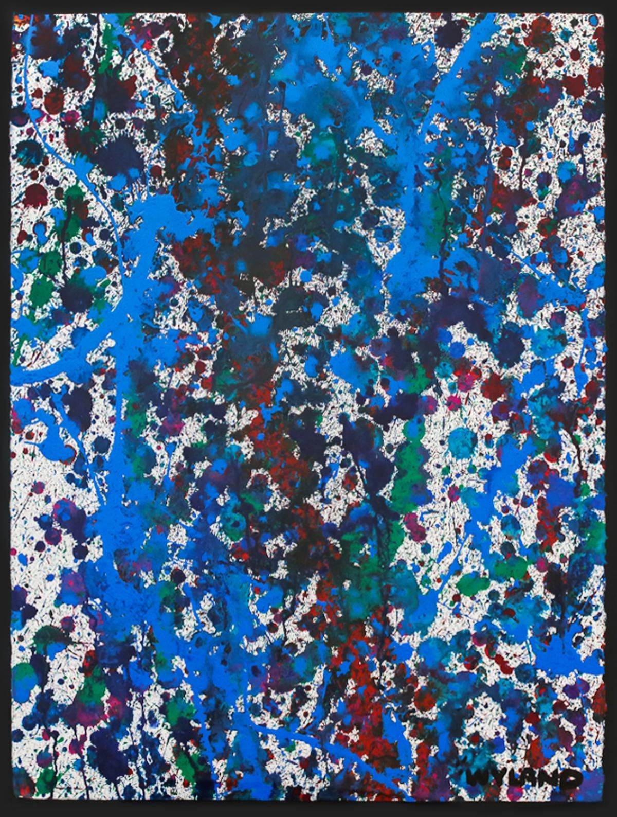 Wyland- Original Watercolor Painting on Deckle Edge Paper "Abstract Drip"