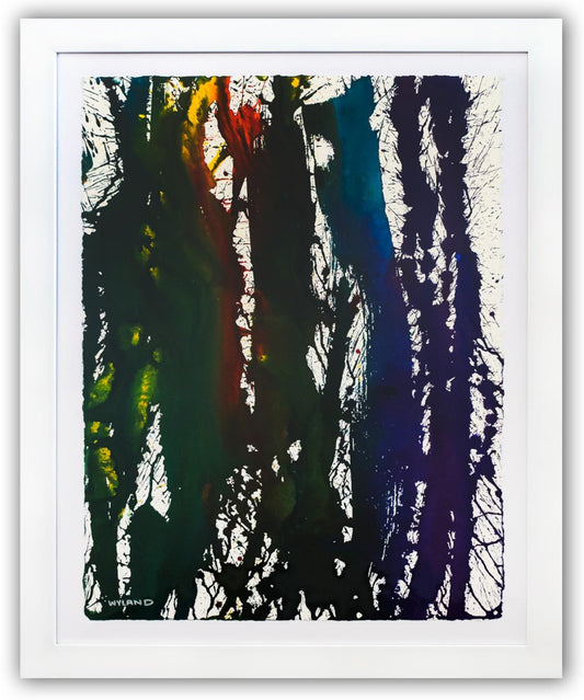 Wyland- Original Watercolor Painting on Deckle Edge Paper "Abstract"