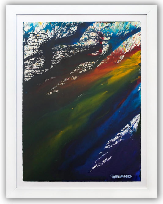Wyland- Original Watercolor Painting on Deckle Edge Paper "Abstract"