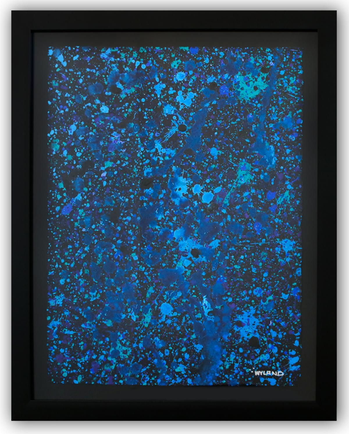 Wyland- Original Watercolor Painting on Deckle Edge Paper "Abstract Drip"