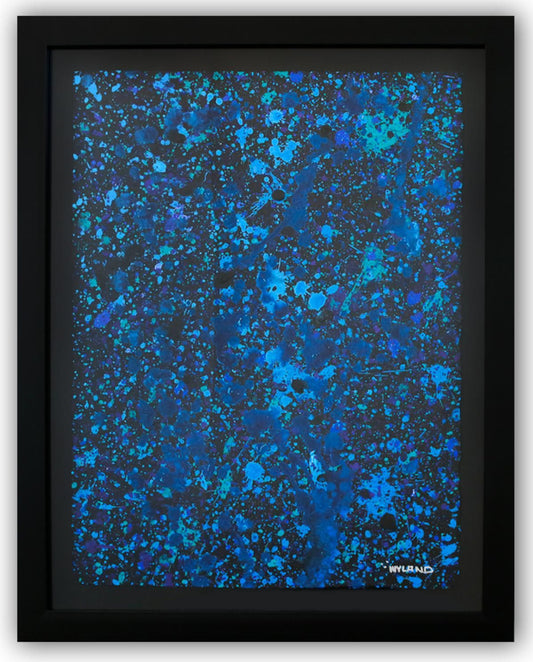 Wyland- Original Watercolor Painting on Deckle Edge Paper "Abstract Drip"