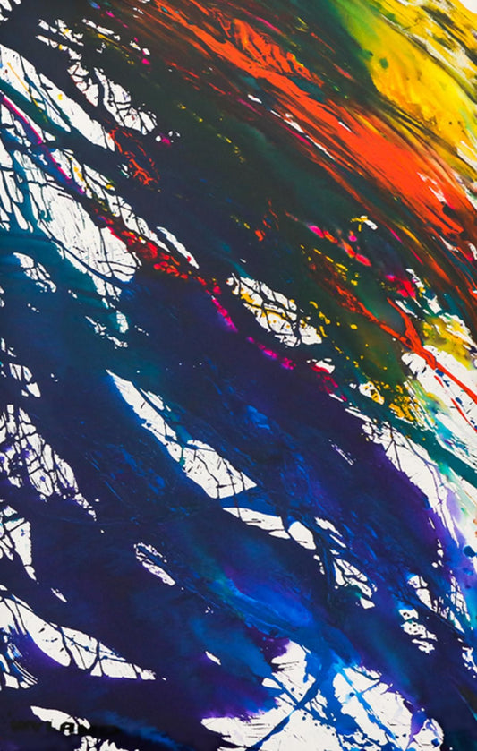 Wyland- Original Watercolor Painting on Deckle Edge Paper "Abstract"