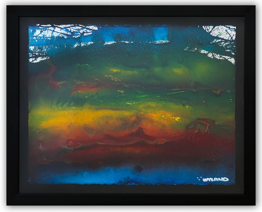 Wyland- Original Watercolor Painting on Deckle Edge Paper "Abstract"