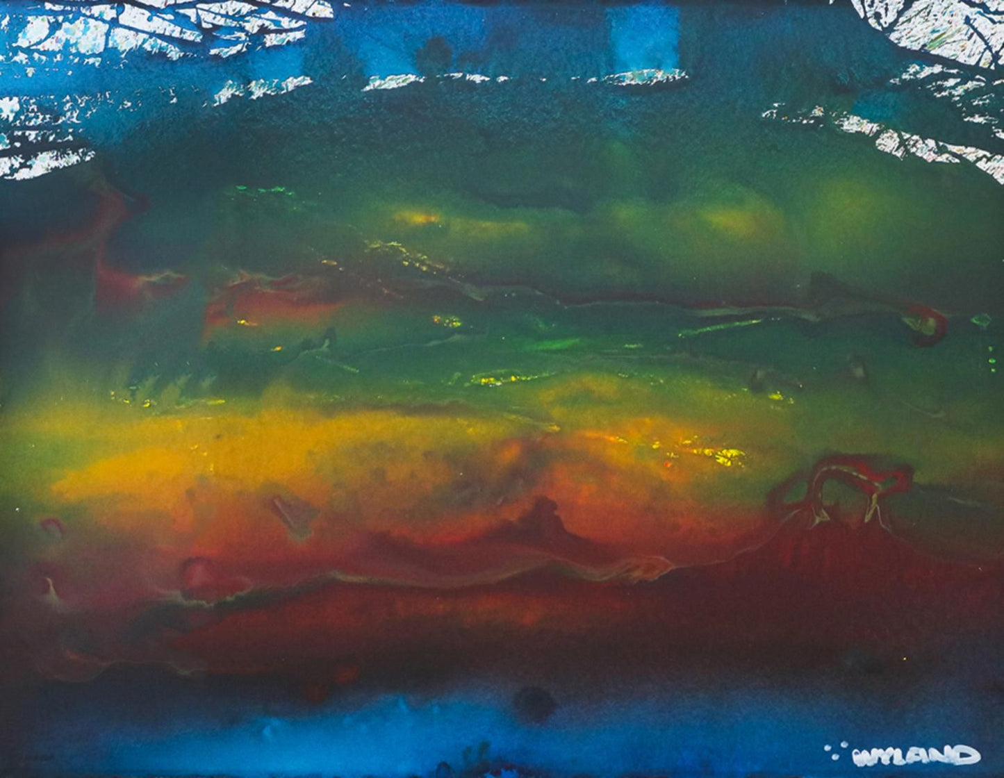 Wyland- Original Watercolor Painting on Deckle Edge Paper "Abstract"