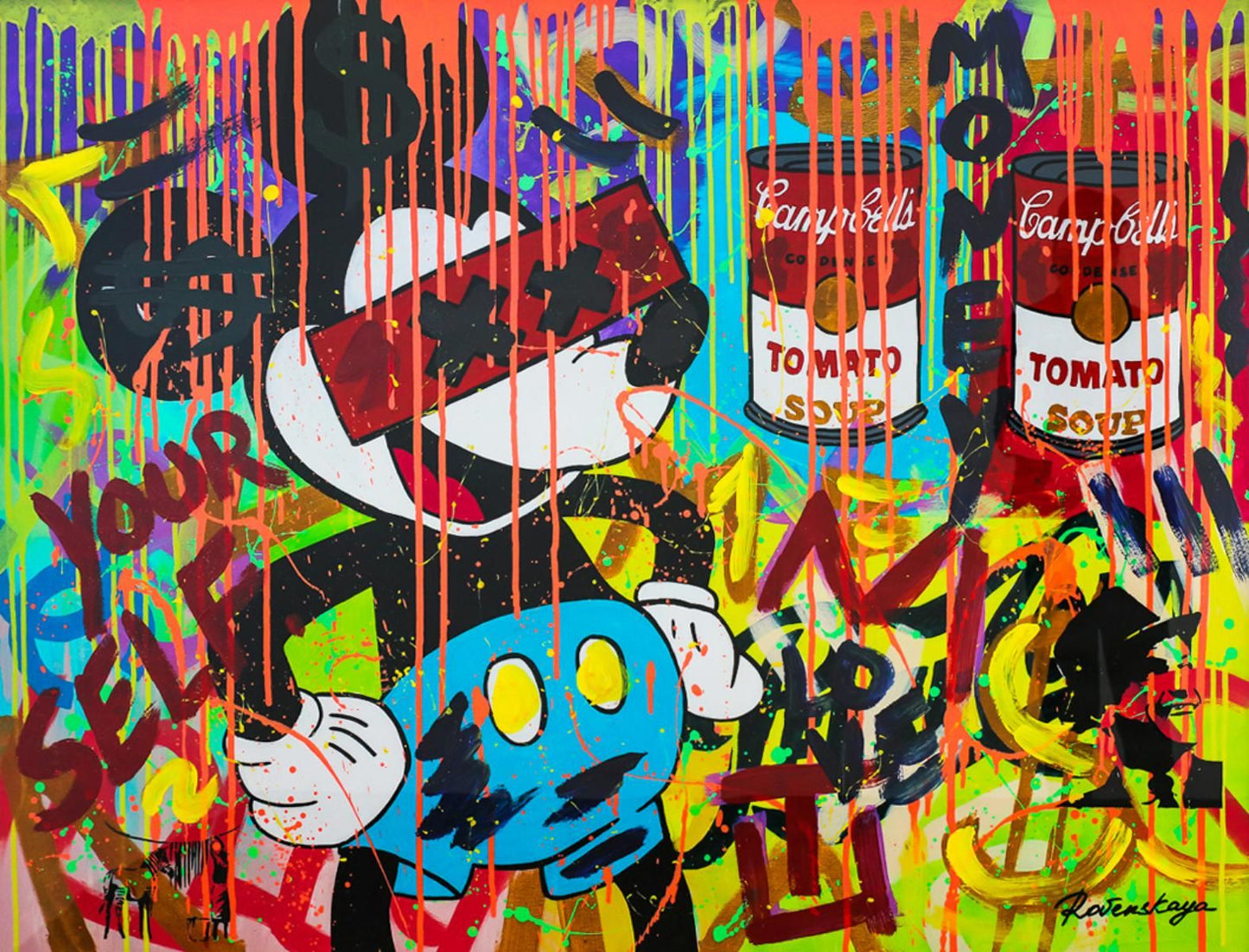 Nastya Rovenskaya- Original Mixed Media on Paper "MiKaws"