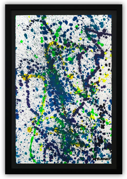 Wyland- Original Watercolor Painting on Deckle Edge Paper "Abstract Drip"