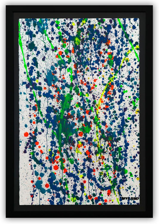 Wyland- Original Watercolor Painting on Deckle Edge Paper "Abstract Drip"