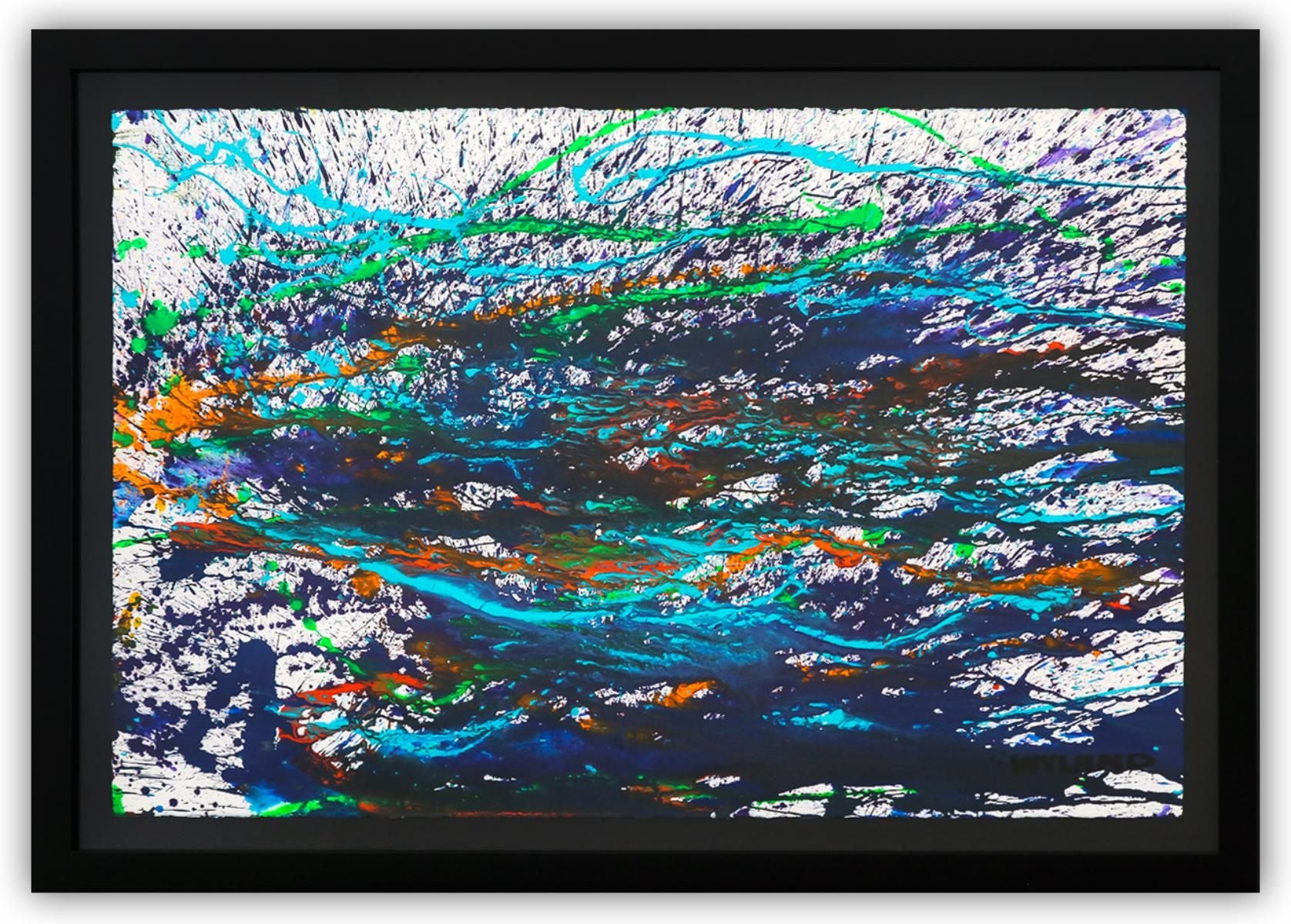 Wyland- Original Watercolor Painting on Deckle Edge Paper "Abstract"