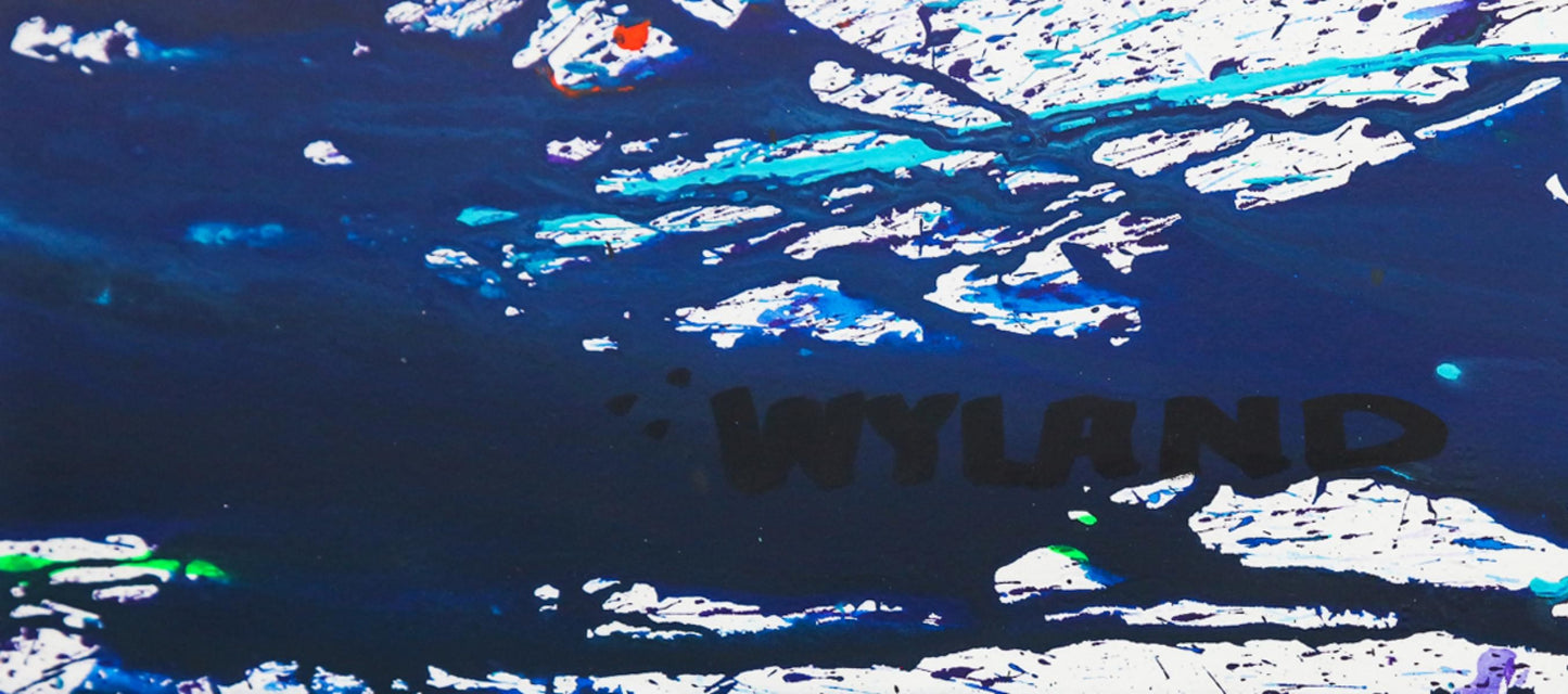 Wyland- Original Watercolor Painting on Deckle Edge Paper "Abstract"