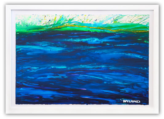 Wyland- Original Watercolor Painting on Deckle Edge Paper "Abstract"