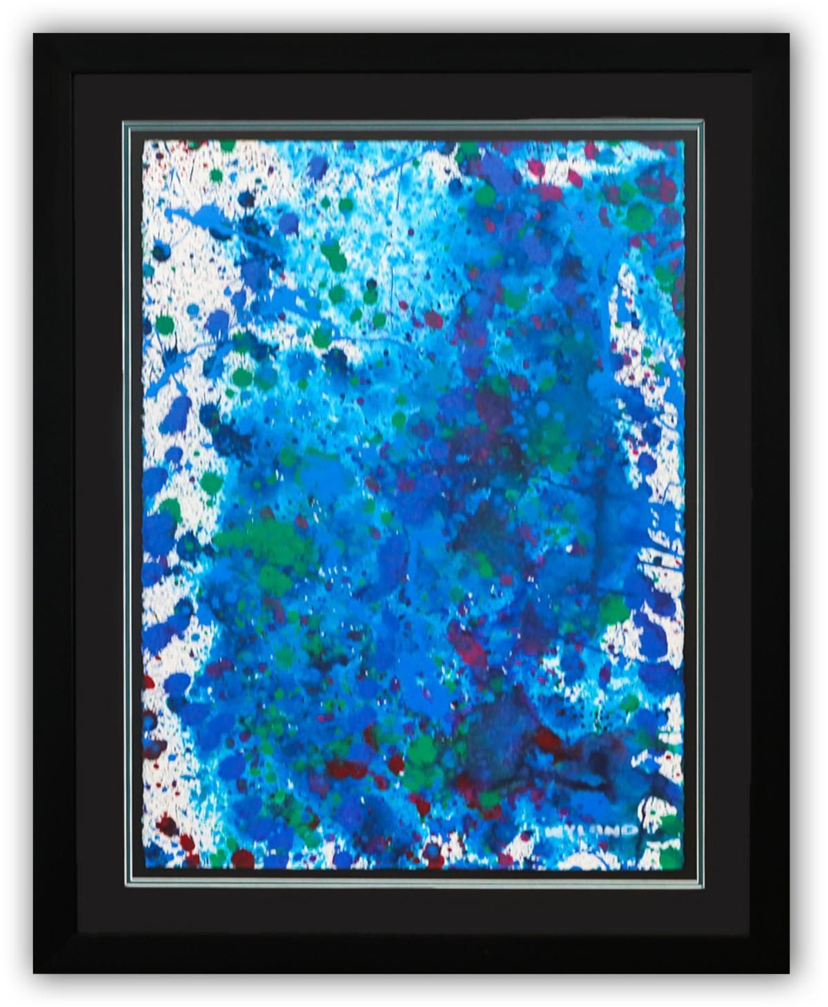 Wyland- Original Watercolor Painting on Deckle Edge Paper "Abstract Drip"