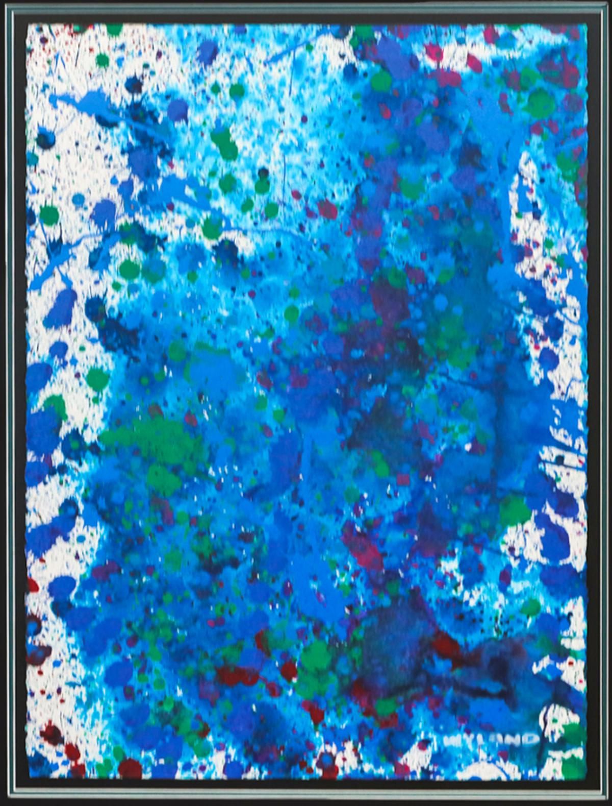 Wyland- Original Watercolor Painting on Deckle Edge Paper "Abstract Drip"