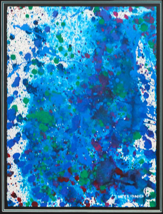 Wyland- Original Watercolor Painting on Deckle Edge Paper "Abstract Drip"