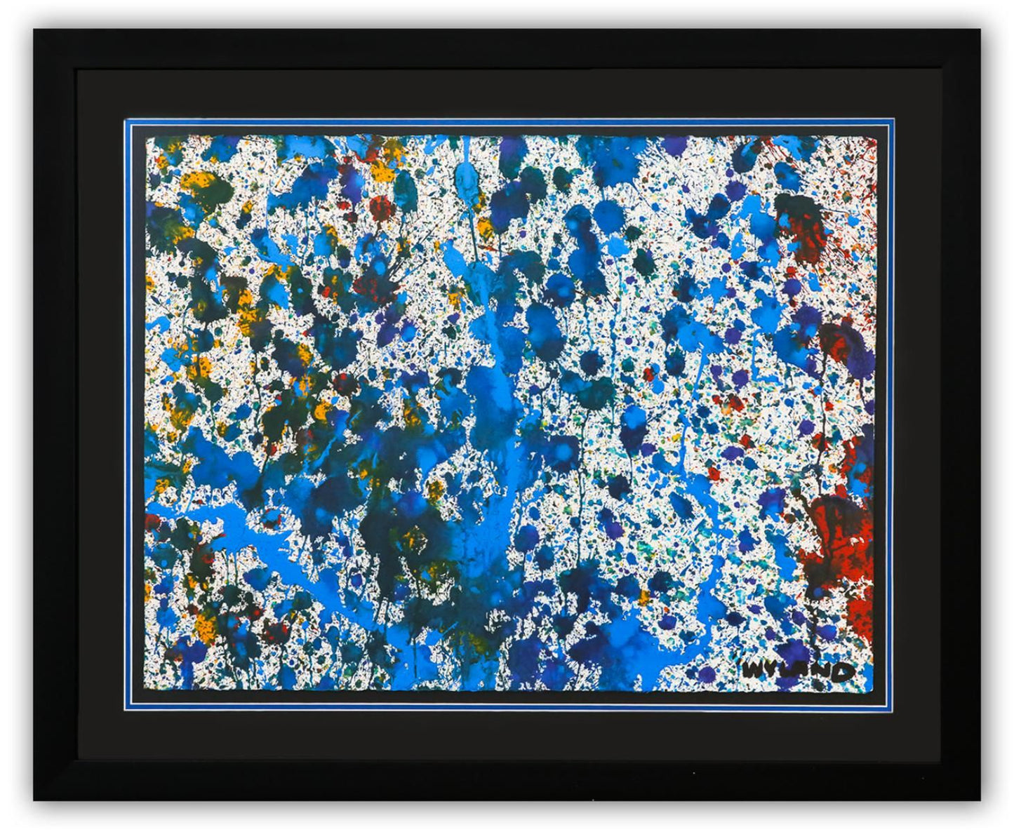 Wyland- Original Watercolor Painting on Deckle Edge Paper "Abstract Drip"