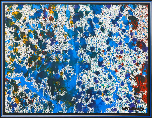 Wyland- Original Watercolor Painting on Deckle Edge Paper "Abstract Drip"