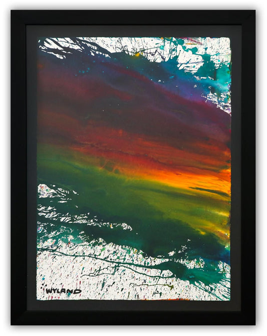 Wyland- Original Watercolor Painting on Deckle Edge Paper "Abstract Drip"