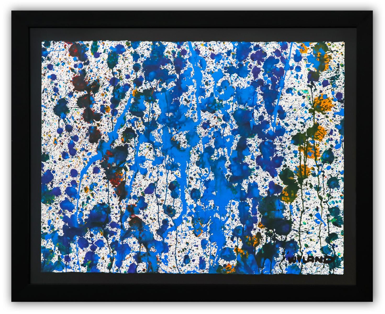 Wyland- Original Watercolor Painting on Deckle Edge Paper "Abstract Drip"