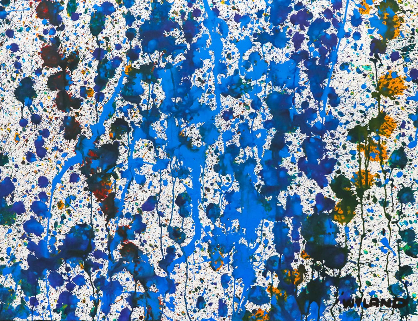 Wyland- Original Watercolor Painting on Deckle Edge Paper "Abstract Drip"