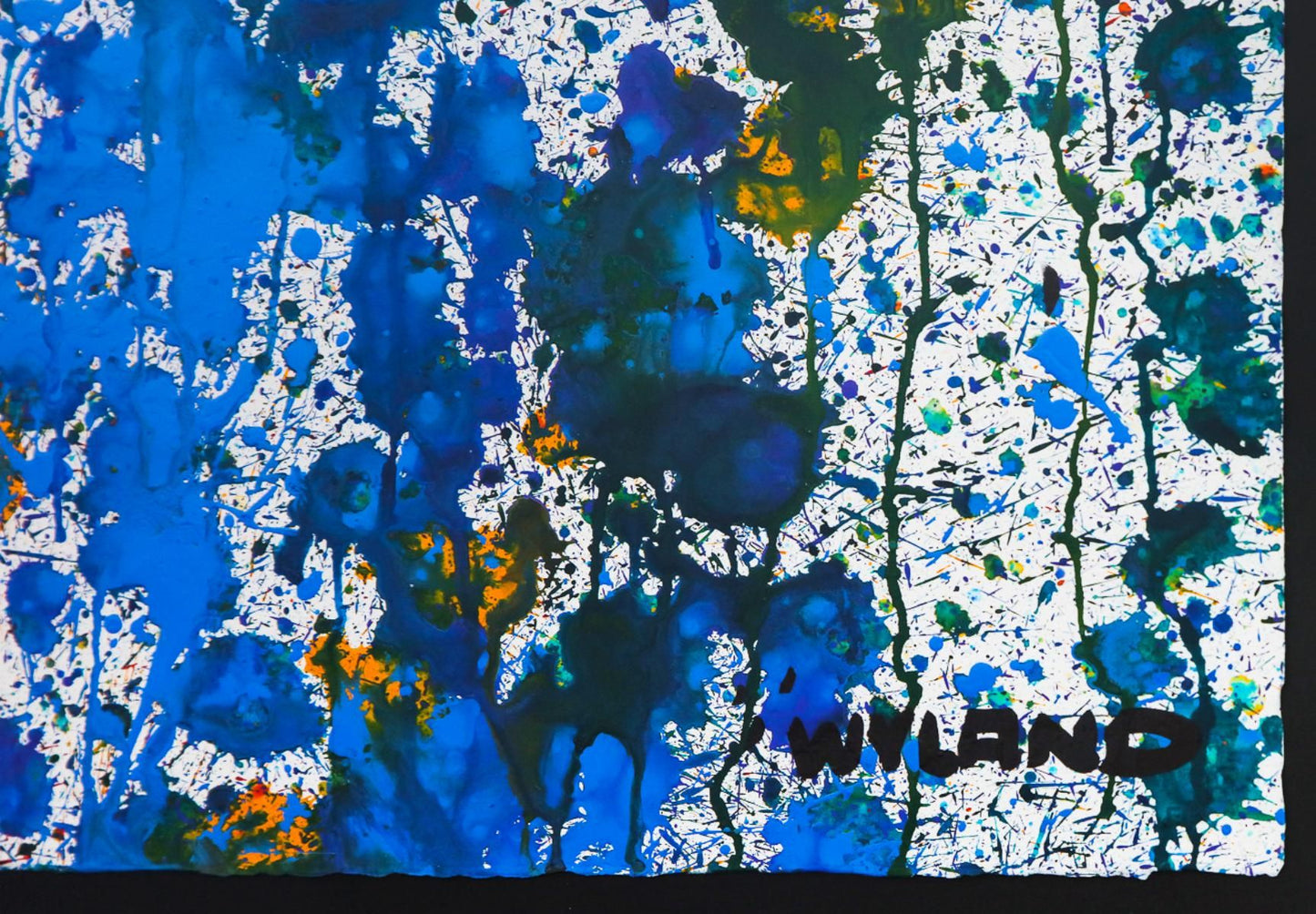 Wyland- Original Watercolor Painting on Deckle Edge Paper "Abstract Drip"