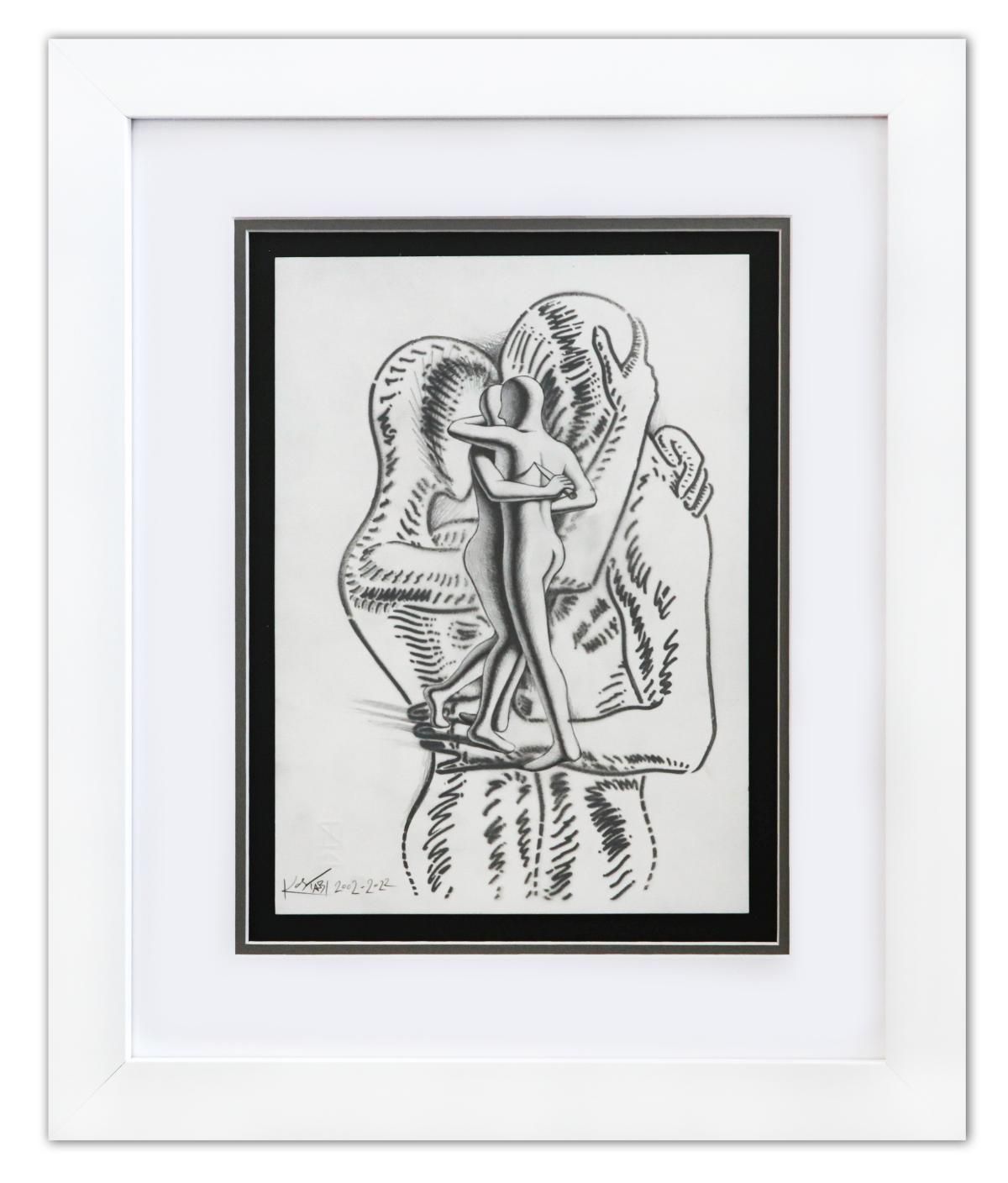 Mark Kostabi- Original Drawing on Paper "In Plain Sight"