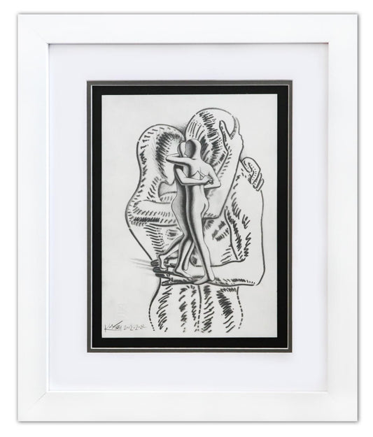 Mark Kostabi- Original Drawing on Paper "In Plain Sight"