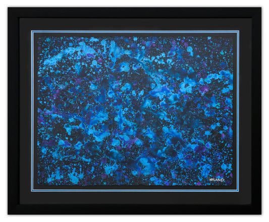 Wyland- Original Watercolor Painting on Deckle Edge Paper "Abstract Drip"