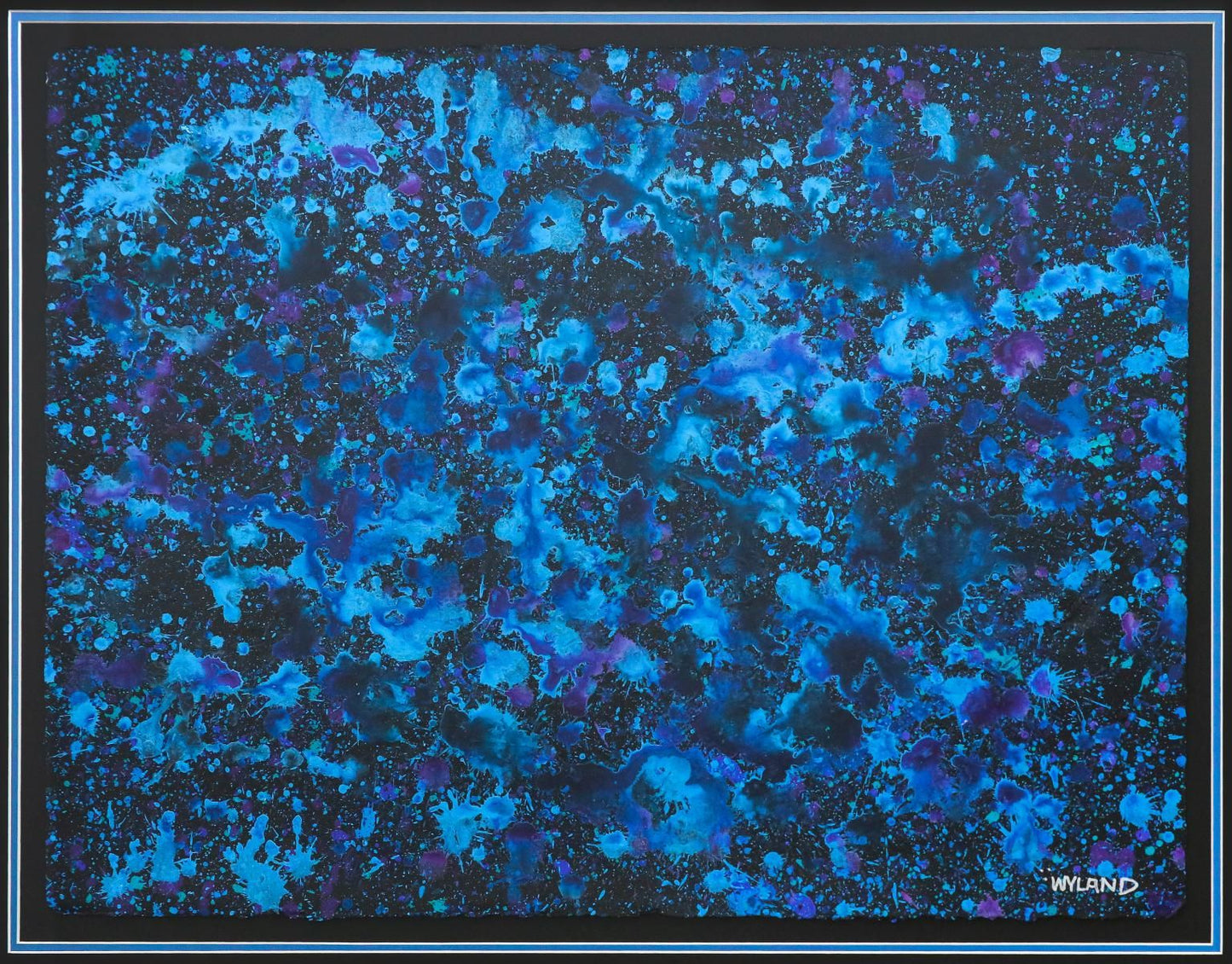 Wyland- Original Watercolor Painting on Deckle Edge Paper "Abstract Drip"