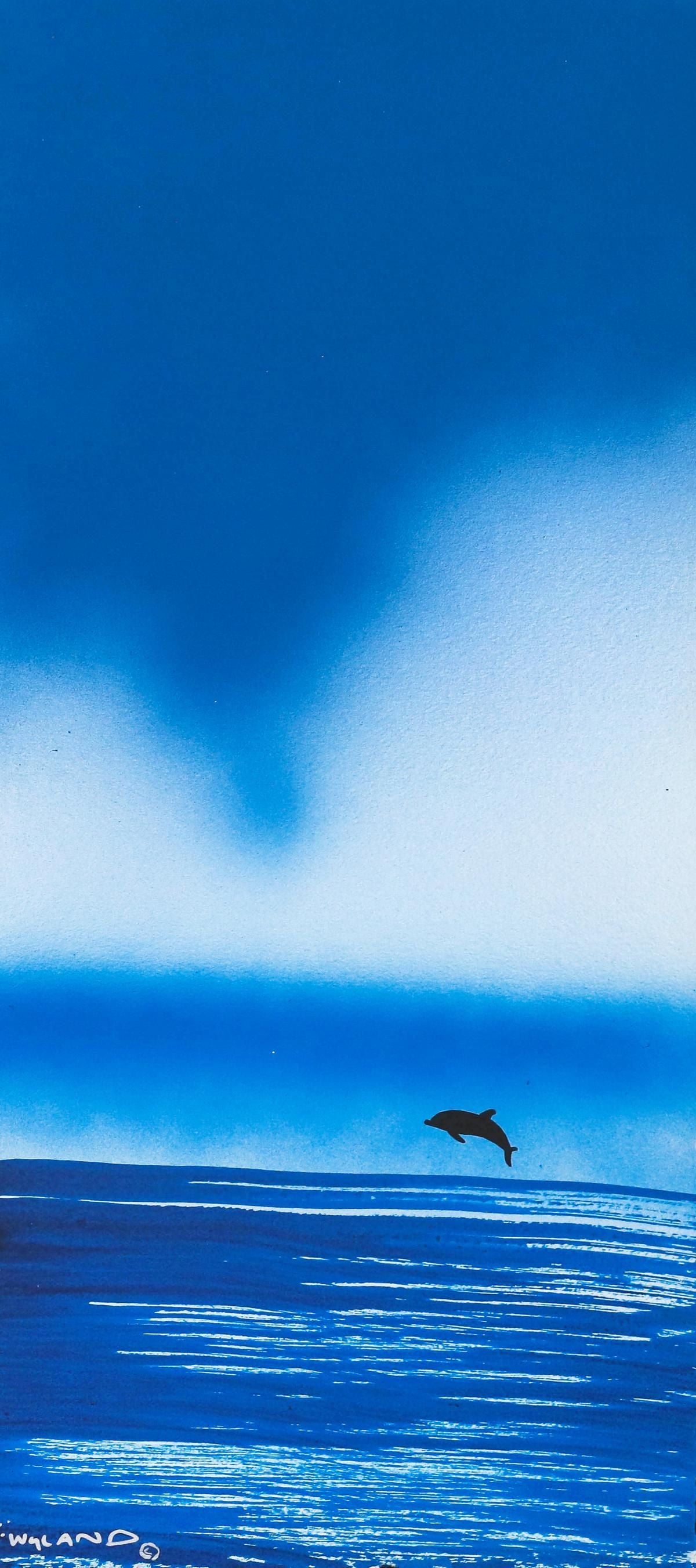 Wyland- Original Watercolor Painting on Deckle Edge Paper "Fluke"