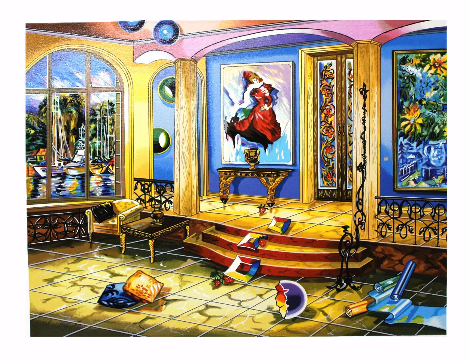 Alexander Astahov- Original Serigraph on Paper "MODERN ROOM"