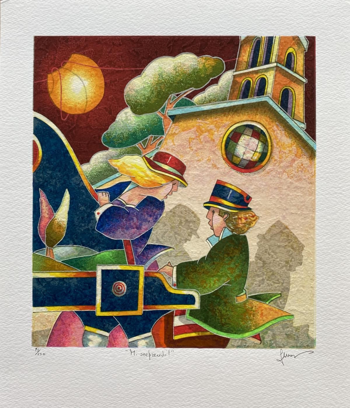 Francesco Nesi- Original Serigraph on Paper "MI SORPRENDI"