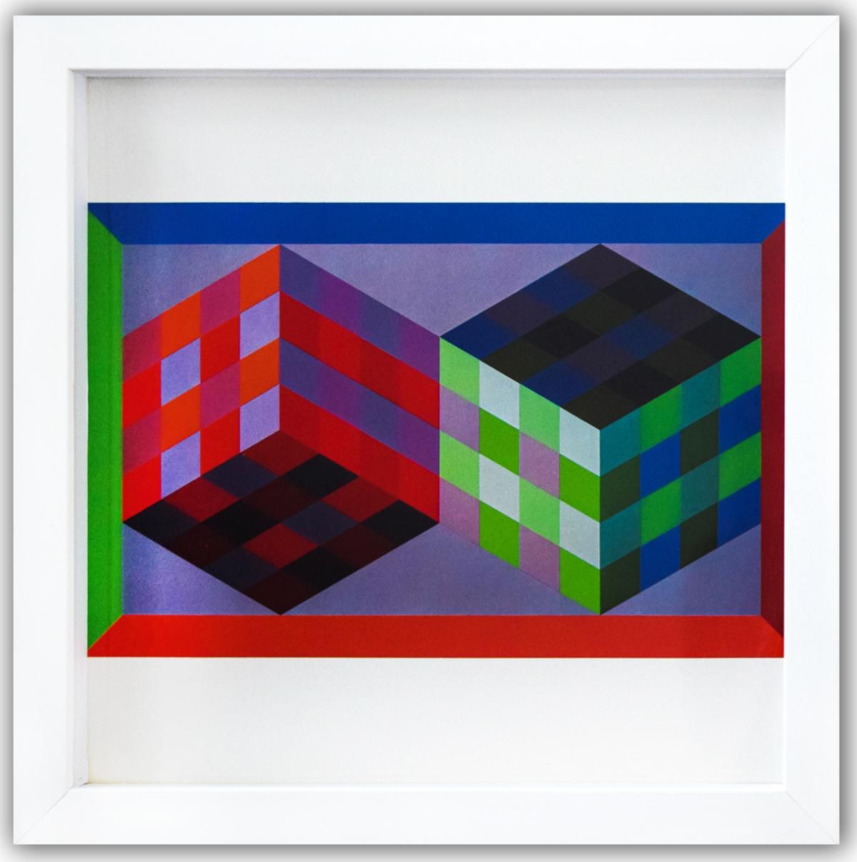 Victor Vasarely- Heliogravure Print "Tridim - J"