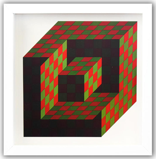 Victor Vasarely- Heliogravure Print "Bidim"