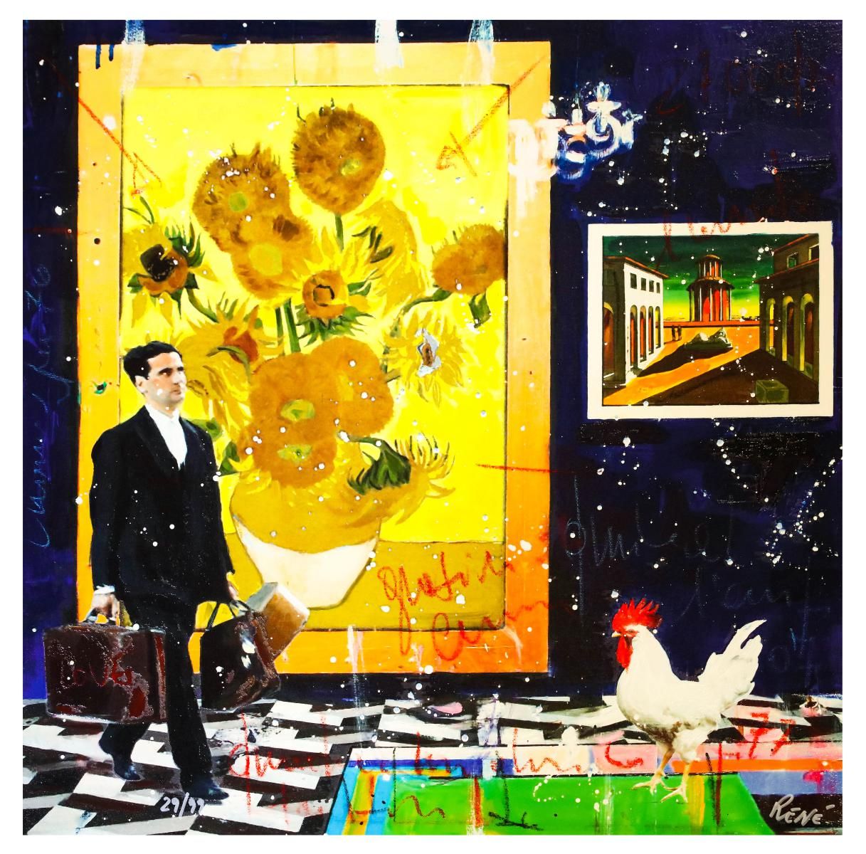 Rene- Silkscreen serigraph "Just like the sunflower"