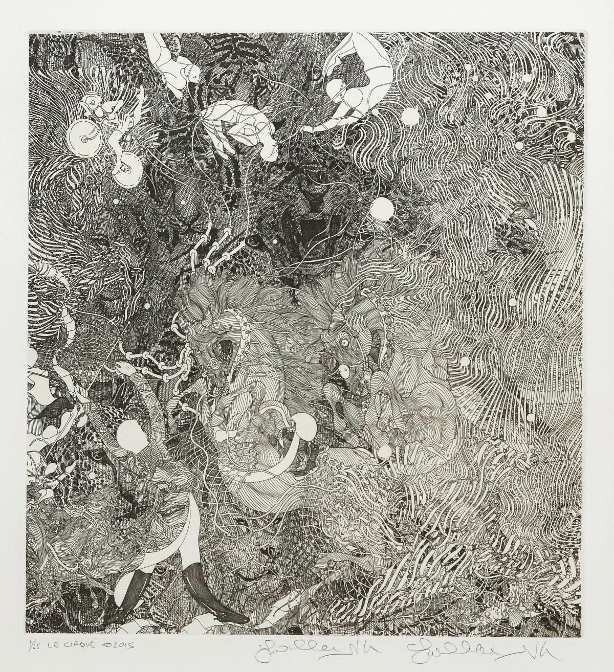 Guillaume Azoulay- Original Etching "Le Cirque"