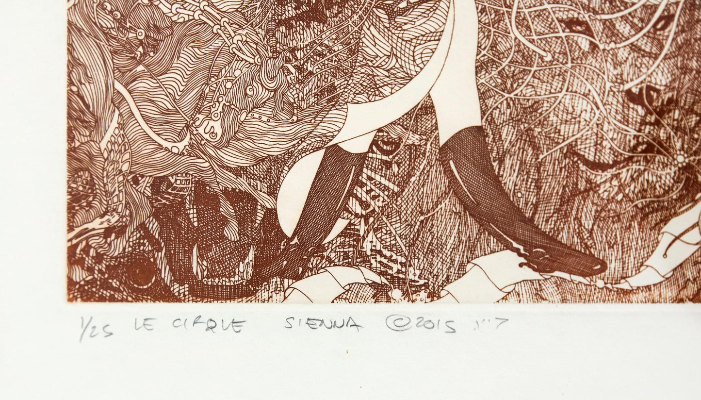 Guillaume Azoulay- Original Etching "Le Cirque Sienna"