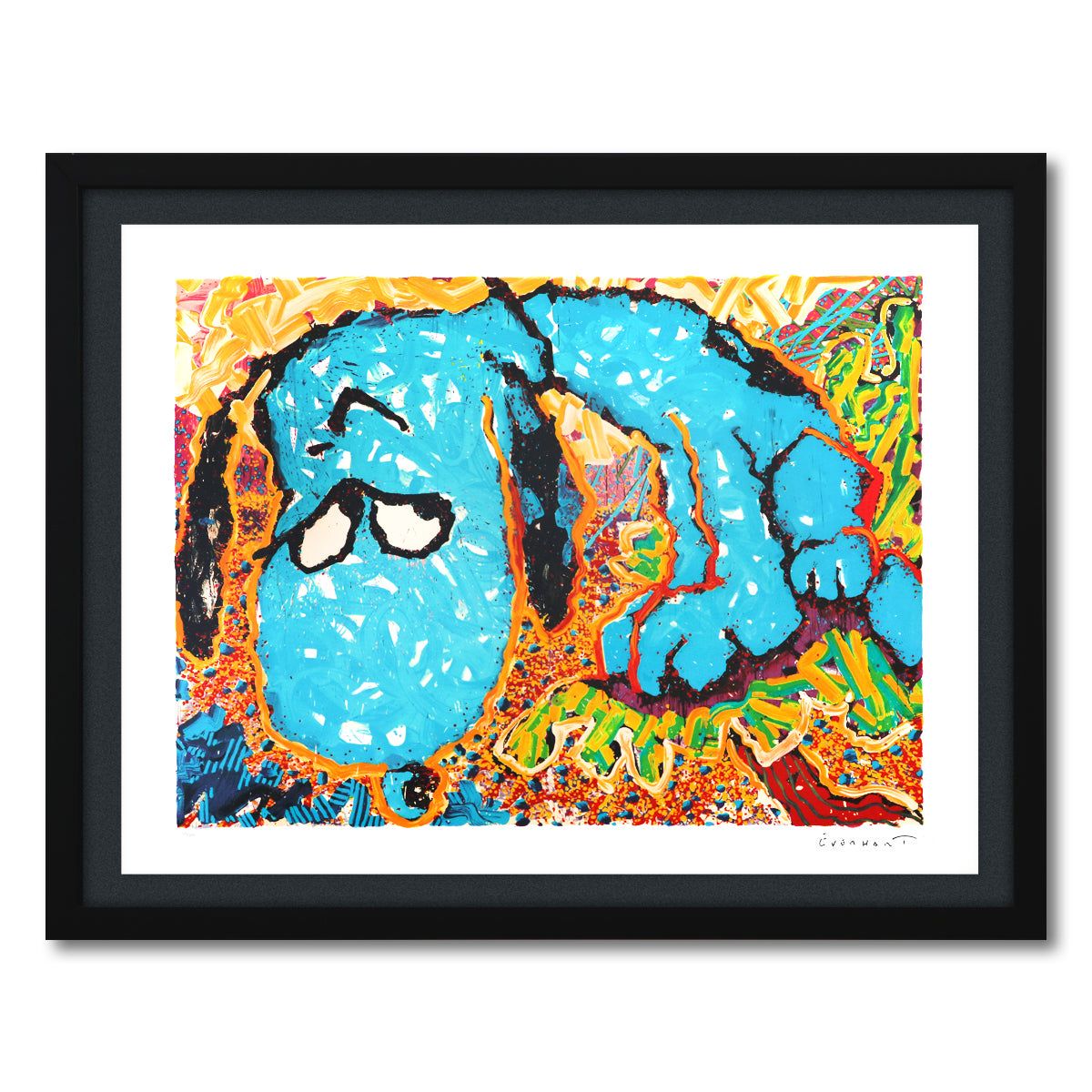 Tom Everhart- Hand Pulled Original Lithograph "Hollywood Hound Dog"
