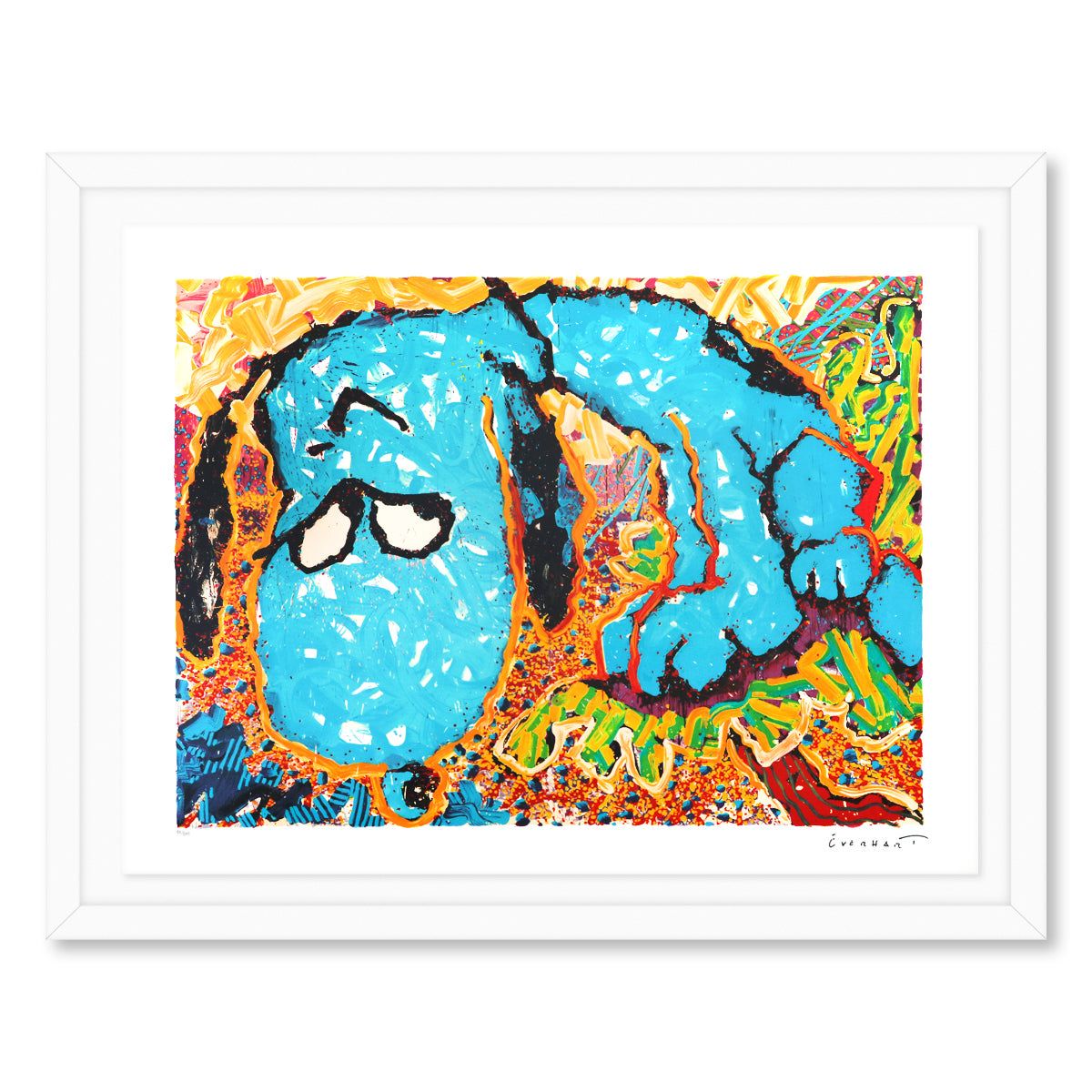 Tom Everhart- Hand Pulled Original Lithograph "Hollywood Hound Dog"