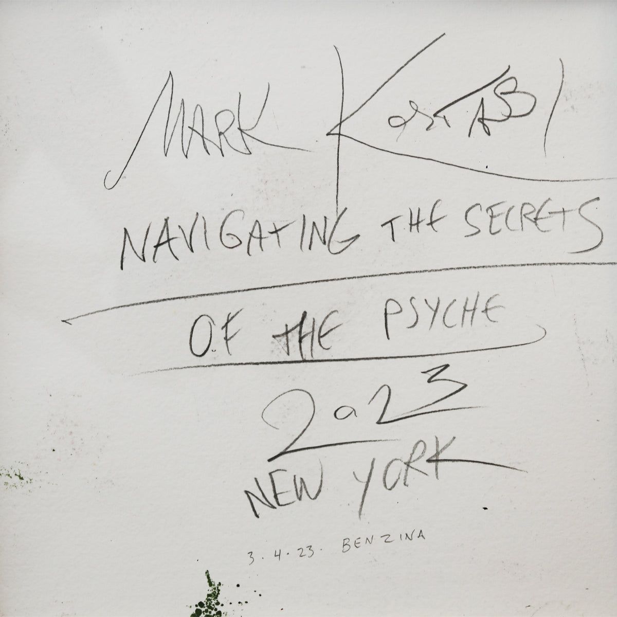 Mark Kostabi- Original Mixed Media on Paper "Navigating the Secrets Of the Psyche"