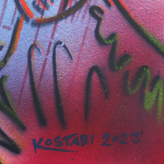 Mark Kostabi- Original Mixed Media on Paper "Don't Stop Ever"