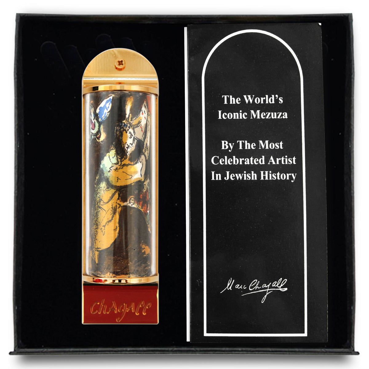 Marc Chagall- Mezuzah/ Silkscreen on 24K gold plated bronze