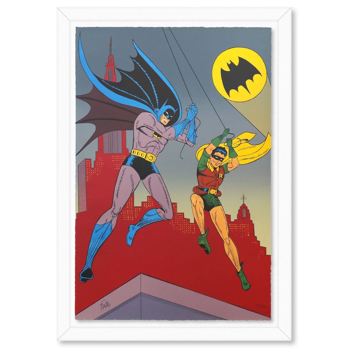 Bob Kane (1915-1998)- Original Lithograph "Batman and Robin"
