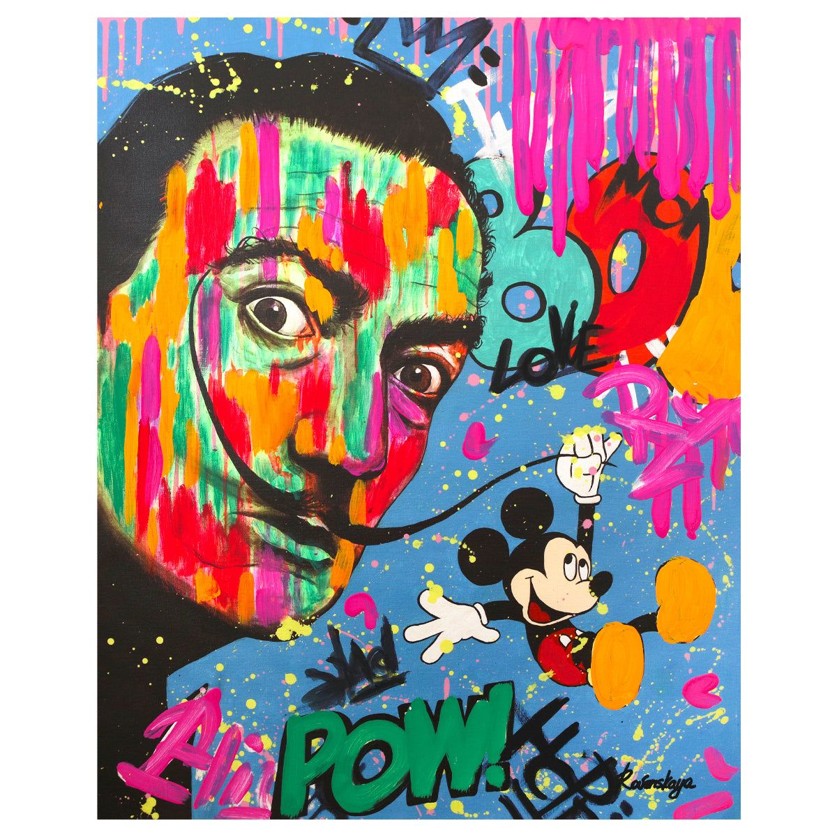 Nastya Rovenskaya- Mixed Media "Playing His Mustache"