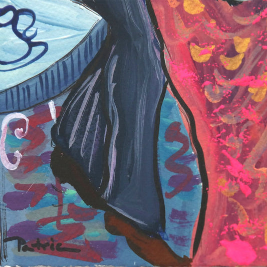 Patricia Govezensky- Original Watercolor "Pink Dress"