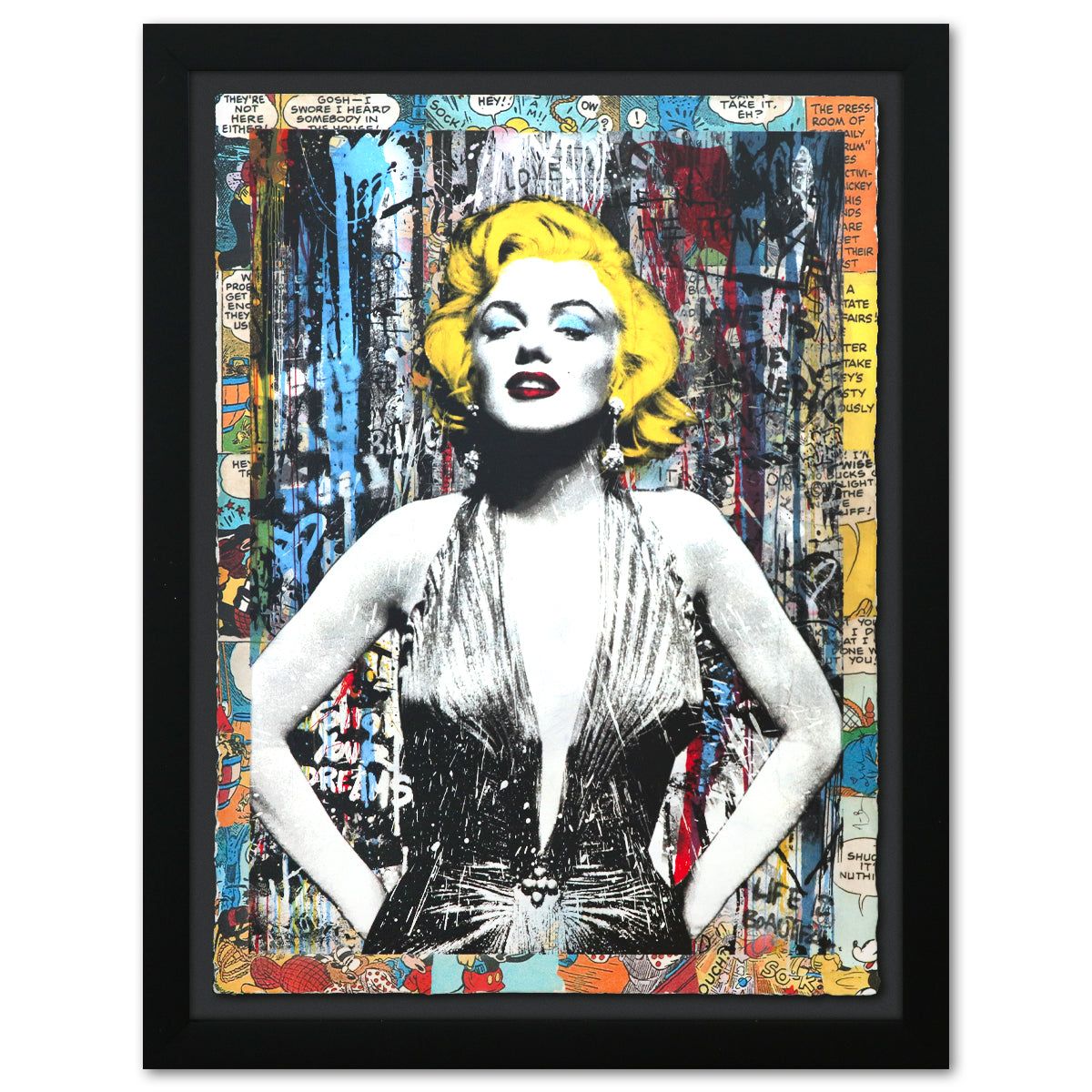 Mr. Brainwash- Original Mixed Media on Deckle Edge Paper "Marilyn For Ever"
