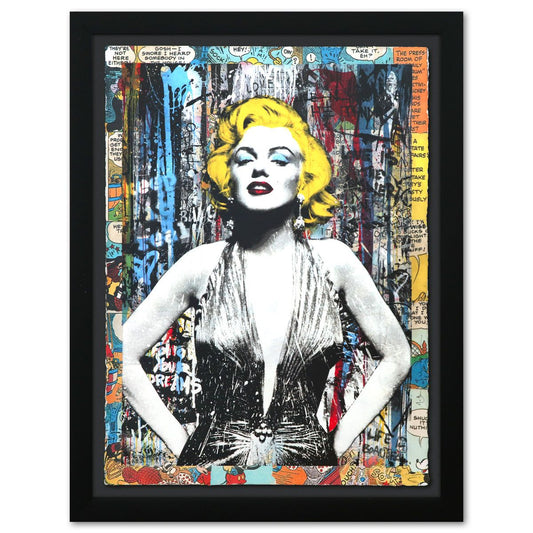 Mr. Brainwash- Original Mixed Media on Deckle Edge Paper "Marilyn For Ever"