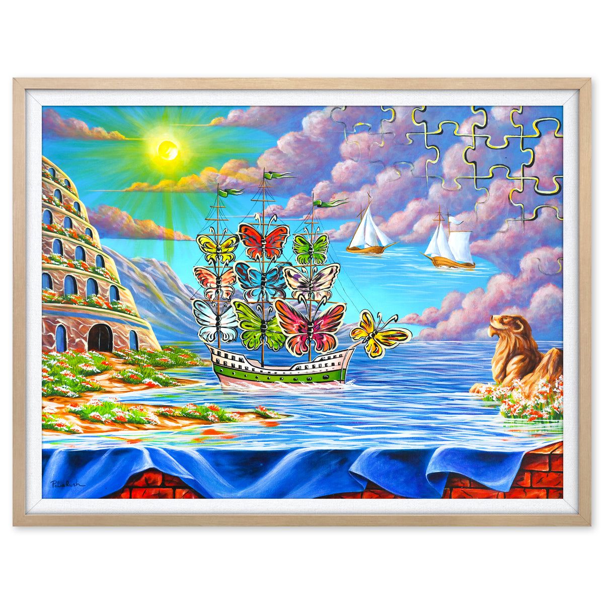 Eugene Poliarush- Original Oil on Canvas "Fantasy Land"