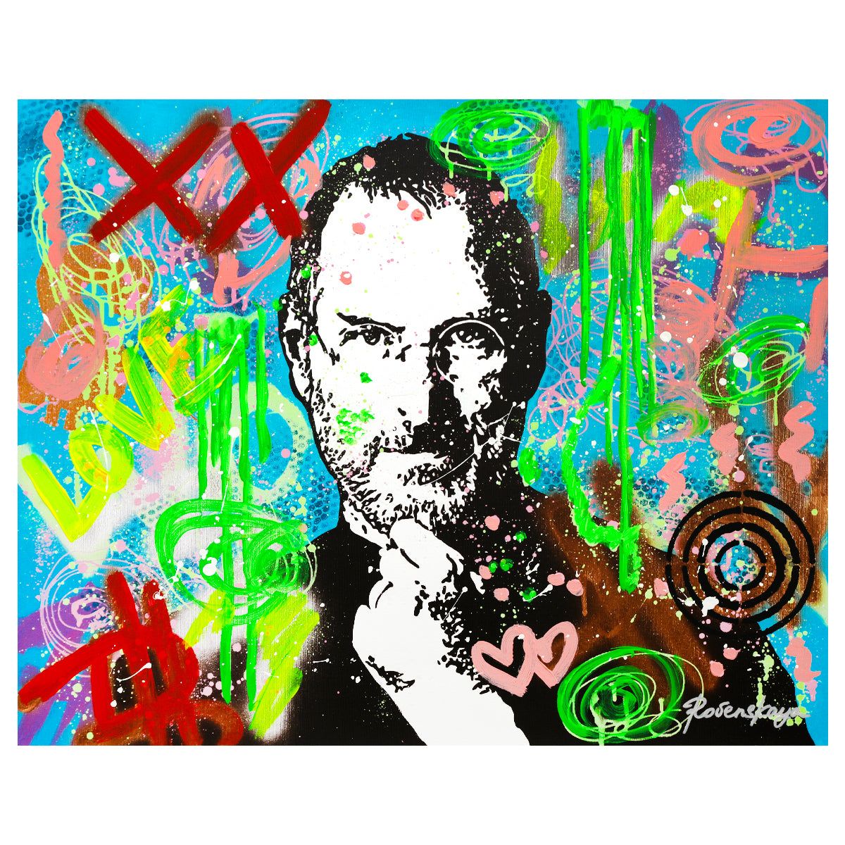 Nastya Rovenskaya- Mixed Media "Mr. Jobs"