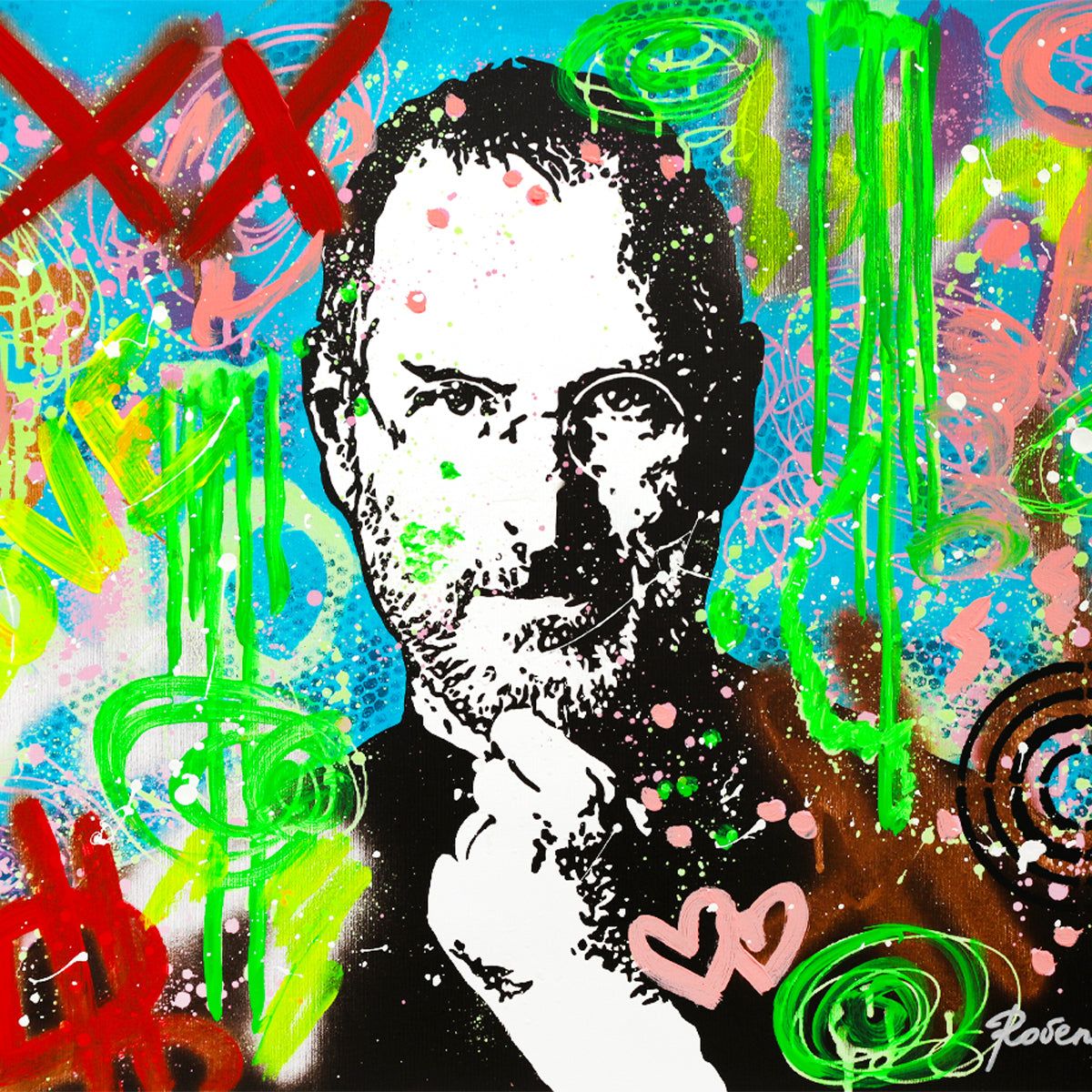 Nastya Rovenskaya- Mixed Media "Mr. Jobs"